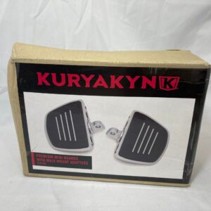 Kuryakyn 4392 Motorcycle Foot Control Component: Premium Mini Board Floorboards with Male Mount Adapters, Chrome, 1 Pair