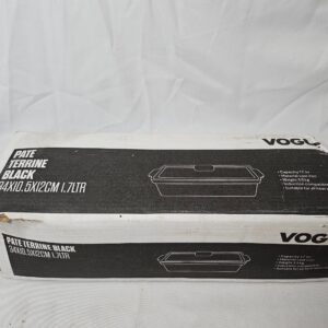 (chipped) Vogue Cast Iron Pate Terrine Mould 1.7 Litre, Black, Size: 120(H) x 340(W) x 105(D)mm, Enamelled Interior, Suitable for all Oven & Hob Types, Induction Compatible Cookware, U560