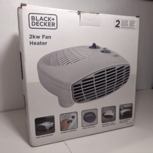 BLACK+DECKER BXSH37005GB Fan Heater, 2 Heat Settings, 1 Fan Setting, Adjustable Thermostat, 2KW, White