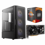 Entry Level Gaming PC Computer - 1080p Gaming Fortnite & CoD, AMD Ryzen 5, RX 6600, 16GB RAM, 1TB SSD