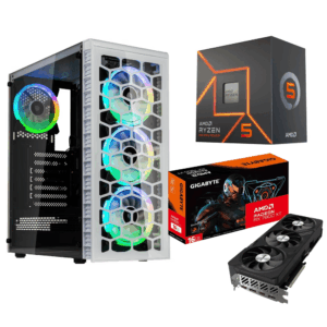 High Level Gaming PC Computer – 1440p Gaming Fortnite & CoD, AMD Ryzen 5, RX 7800 XT, 32GB RAM, 2TB