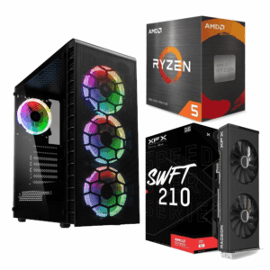 Mid Level Gaming PC Computer – 1080p Gaming Fortnite & CoD, AMD Ryzen 5, RX 7700 XT, 16GB RAM, 1TB SSD