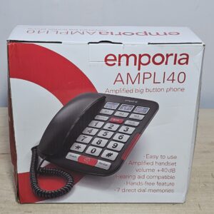 Emporia AMPLi40 Big-Button Amplified Corded Home Phone Black/Silver (Official UK Version)