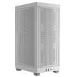 Corsair 2000D Airflow Mini ITX Gaming Case, Steel Mesh Panels, Up to 8x Fans, Triple-Slot GPU Support, USB-C, Requires SFX/SFX-L PSU, White