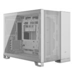 Corsair 2500D Airflow Dual Chamber Gaming Case w/ Glass Window, Micro ATX, Fully Mesh Panelling, USB-C, Asus BTF Compatible, White
