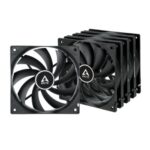 Arctic F12 Low Noise 12cm Case Fans (5 Pack), Black, 9 Blades, Fluid Dynamic, Value Pack