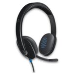 Logitech H540 Headset, Noise Cancelling Mic, USB, On Ear Controls, Padded