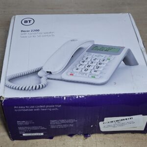 BT Décor 2200 Corded Landline House Phone, Phonebook, Handsfree, Mute Button, 1571 message indicator