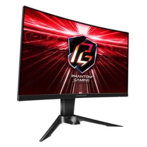 Asrock 27" Phantom Gaming QHD Curved Gaming Monitor (PG27Q15R2A), 2560 x 1440, 1ms, 2 HDMI, DP, 165Hz, Tilt/Swivel/Height Adjust., VESA