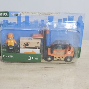 BRIO World Forklift Toy Vehicle for Kids Age 3 Years Up - Wooden Railway Add Ons & Accessories