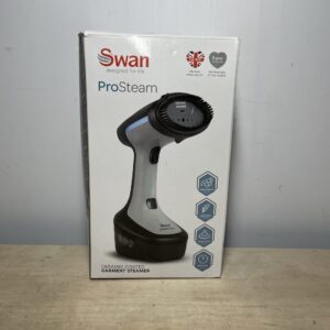 Swan SI12022N Portable Garment Steamer, Lightweight, Jet Steam, Cloth Friendly Ceramic Coated Steam Panel, Removes Bacteria and Odours, 1500W, 300ml Water Tank, 25 g Steam Rate, Black