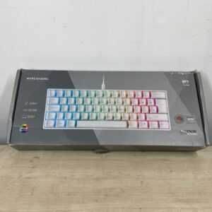 Mars Gaming MK023, Gaming Keyboard TKL, Hybrid H-Mech Technology, FRGB Rainbow Illumination, Anti-ghosting, Universal Compatibility, White, French Language