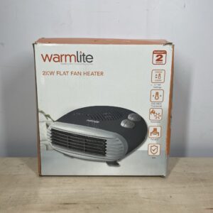 Warmlite WL44004DT 2000W Portable Flat Fan Heater with 2 Heat Settings and Overheat Protection, Dark Titanium