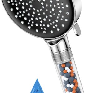 Filtered Shower Head with Handheld - 6 Modes,High Pressure,Remove Chlorine Reduces Dry Skin Improve Hair,Water Softener for Hard Water,Powerful Flow,Bathroom Showerheads for Low Water Pressure