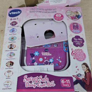 VTech Purple Secret Safe Diary Light Show, Interactive Girls Diary, Secret Diary for Girls with Face Recognition, Photos & More, Gifts for Girls with Games, Ages 6, 7, 8+ Year Olds, English Version