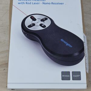 Kensington Wireless USB Powerpoint Presentation Clicker with Red Laser Pointer, Compatible with Windows & macOS - 20 m Range (K33374EUB)