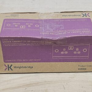 Knightsbridge SKR008 13A 2G Mounting DP Switched Socket - Stainless Steel with grey insert, Silver