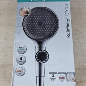 (Scratched) hansgrohe Rainfinity Water-Saving Shower Head 130 mm 3 Jet Types Matte Black