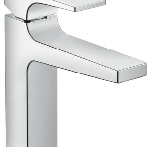hansgrohe Metropol Basin Tap 110 with Lever Handle - Push-Open Waste, chrome
