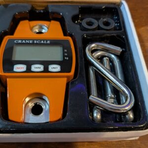 Mini Digital Crane Scale, 300kg/600lb Electronic Hook Hanging Scale for Farm Hunting Fishing Outdoor (Orange)