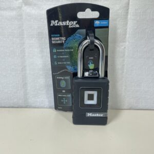 MASTER LOCK Heavy Duty Biometric Padlock [Weatherproof] [Fingerprint Lock and Back-Up Directional Lock] [Long Shackle] 4901EURDLHCC - Ideal for Outdoor Applications