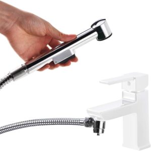 Ibergrif M22020 - Head for Bidet Sprayer with Hose and Holder, Shattaf Shower, Chrome, Silver
