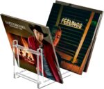 Clear Vinyl Record Holder, Acrylic Vinyl Record Display Stand for up to 50 Albums