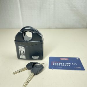 ABUS Padlock Granit 37RK/80 Premium Lock for Highest Load - Increased Shackle Protection - High Security Level 10 - incl. 2 Keys and Security Card - Black
