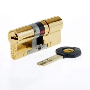 Yale B-YS3-3555B Anti-Snap 3 Star Euro Double Cylinder, High Security, 35:55 (90mm), Brass Finish