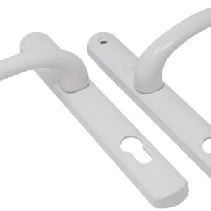 Yale P-YH1LL-WH Long Backplate Door Handle, Standard Security, 92mm centre, 215mm fixing holes distance, for PVCu, Composite and Wooden doors, White Finish, Visi Packed