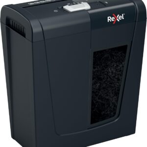 Rexel S5 Strip Cut Paper Shredder for Home Light Use, Shreds 5 sheets, 10 Litre Removable Bin, Security Level P2, Shreds Staples & Paper Clips, Quiet, Compact- Black