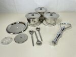Genware NEV-8053-3 Revolving Relish Server 3-Way, Stainless Steel