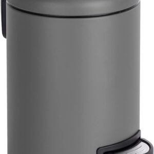 WENKO Pedal bin Leman Grey, Steel, 22.5 x 17 x 25 cm