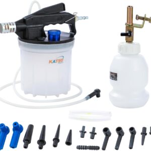 KATSU Tools Pneumatic Brake Fluid Bleeding Kit 2L Vacuum Brake Bleeder with 1L Refilling Bottle Suitable for Most Standard and ABS Brake Systems for Cars Trucks Motorcycles