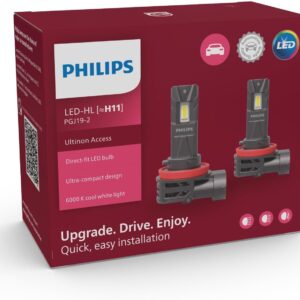 Philips Ultinon Access Car LED Headlight Bulb (H11), ultra-compact direct-fit, 80%, 6.000K, set of 2