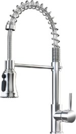 ZHZIRO Kitchen Tap, Kitchen Sink Mixer Tap with 360Â° Swivel Pull Down Sprayer Commercial Kitchen Taps Single Handle Mixer Tap Cold and Hot 3-Modes Spray with Standard Fittings Chrome