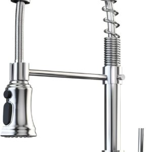 ZHZIRO Kitchen Tap, Kitchen Sink Mixer Tap with 360Â° Swivel Pull Down Sprayer Commercial Kitchen Taps Single Handle Mixer Tap Cold and Hot 3-Modes Spray with Standard Fittings Chrome