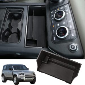 DIYUCAR ABS Interior Center Console Storage Tray Organizer For LR Defender 90 110 2020-2024 Black Car Accessories (Update Black (Center Console)