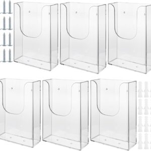 VIDETOL 6 Pcs A5 Wall Mounted Document Holder, Portrait Wall Mountable Menu Leaflet Holder Clear, Acrylic Wall Mounted Magazine Racks for Restaurant Menu Office Files Magazine