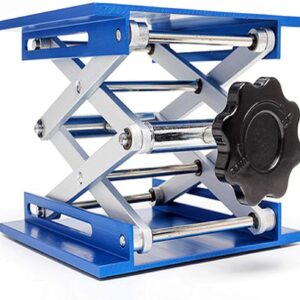 HeyWin Lab Jack Stand 8x8 inch,Made of Aluminum Oxide,also Used as A Jack for Lifting Router,Laser,Cupboard Usually (Blue) (200mm X 200mm)