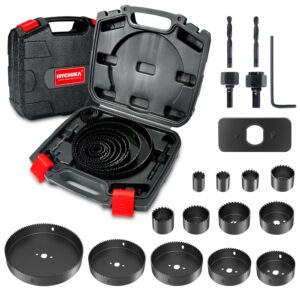 HYCHIKA Hole Saws, 19 PCS Hole Saw Set 19mm-152mm, Perfect for Drilling Soft Wood, PVC Board and Plastic Plate