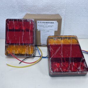 Discoball Rear Trailer Light 8 LEDs Low Power Consumption 5W Waterproof 20cm Easy install, Universal 12V (2 PCS)