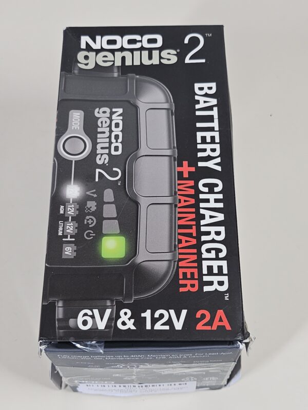 NOCO GENIUS2: 2A 6V/12V Smart Battery Charger – Automatic Maintainer, Trickle Charger & Desulfator with Overcharge Protection & Temperature Compensation – For Lead-Acid & Lithium Batteries