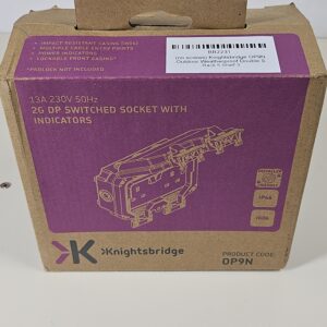 (no screws) Knightsbridge OP9N Outdoor Weatherproof Double Socket IP66, Black,84.0 mm*153.0 mm*170.0 mm