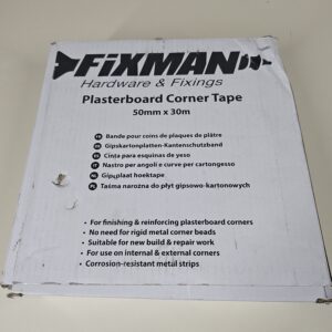 FIXMAN 193980 Plasterboard Corner Tape, Silver, 50 mm x 30 m