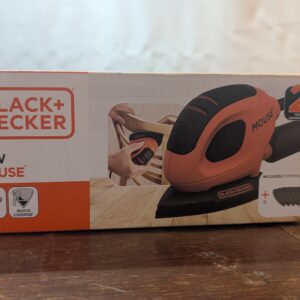 BLACK+DECKER Mouse 55W Detail Sander with 6 Sanding Sheets, BEW230-GB