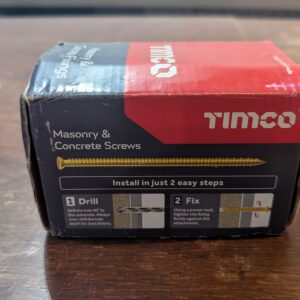 TIMCO ZYP Multi-Fix Concrete Screw - 7.5 x 60 - Yellow - Box of 100