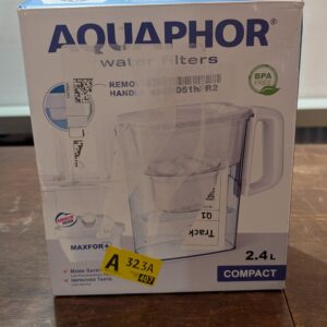 AQUAPHOR Water Filter Jug Compact with 1 X Maxfor+ Filter - 2.4L Capacity - Grey