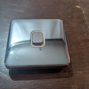 Schneider Electric Lisse Screwless Deco - Single Intermediate Light Switch, 10AX, GGBL1014WPC, Polished Chrome with White Insert