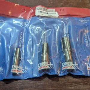 Drill America POUCSNPT5 5 Piece Carbon Steel NPT Pipe Tap Set, 1/8", 1/4", 3/8", 1/2" and MISSING 3/4"